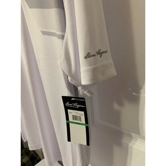 NEW BEN HOGAN PERFORMANCE , White Gray Polo SZ L NWT‎ - Picture 5 of 7